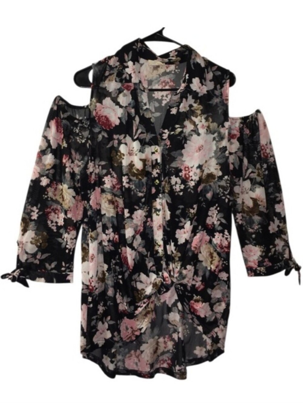 Floral Cold Shoulder Women's Blouse 🌸